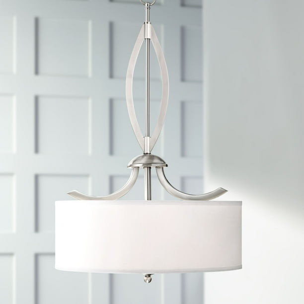 Brushed Nickel Drum Pendant Chandelier 20 Wide Modern Contemporary Teal Blue Faux Silk 3-Light Fixture for Dining Room House Foyer Kitchen Bedroom Living Room High Ceilings Possini Euro Design Brushed Nickel Drum Pendant Chandelier 20 Wide Modern Contemporary Teal Blue Faux Silk 3-Light Fixture for Dining Room House Foyer Kitchen Bedroom Living Room High Ceilings Possini Euro Design